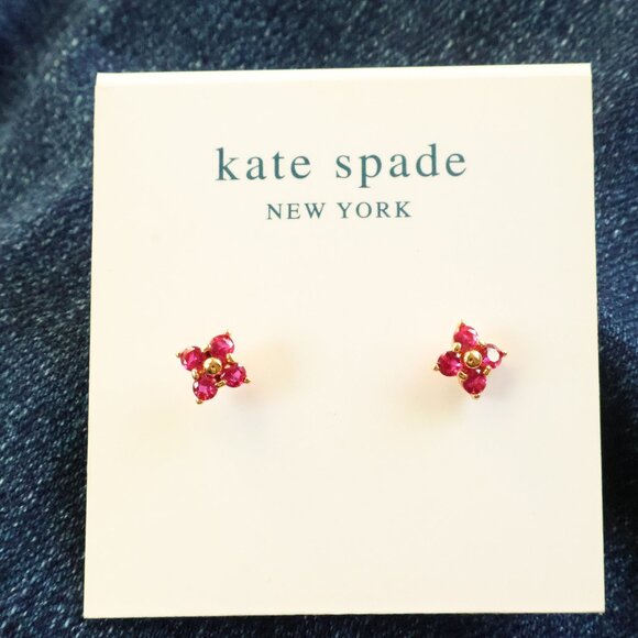 Kate Spade Jewelry - Kate Spade Myosotis Cross Flower Pink Stud Earrings